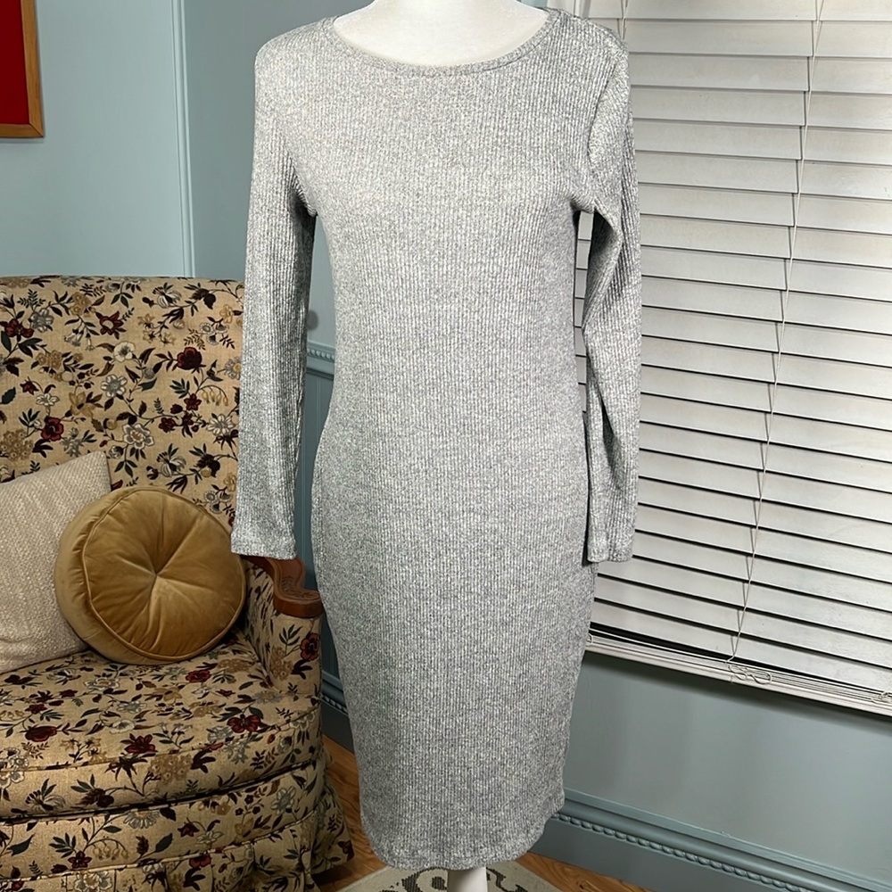 NWT A New Day long sleeve, heather grey sweater dress